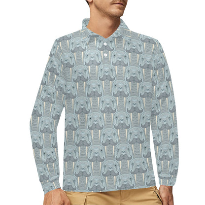 Walrus Print Design LKS402 Long Sleeve Polo Shirt For Men's