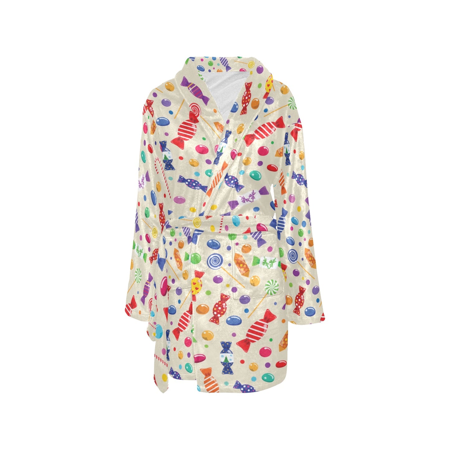 Candy Pattern Print Design 04 Women's Fleece Robe