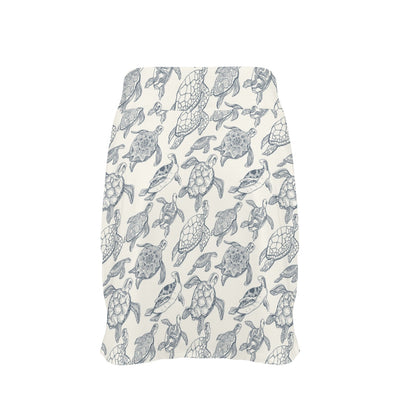 Sea Turtle Print Design LKS304 17" Golf & Pickleball Skort with Pockets