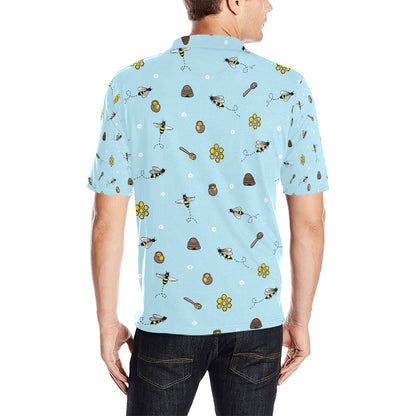 Honey Bee Print Design LKS307 Men Polo Shirt