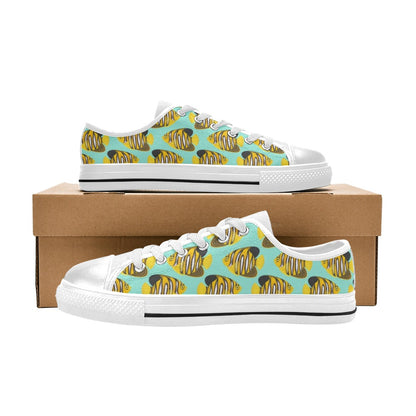 Angelfish Print Design LKS402 Women's White Low Top Shoes