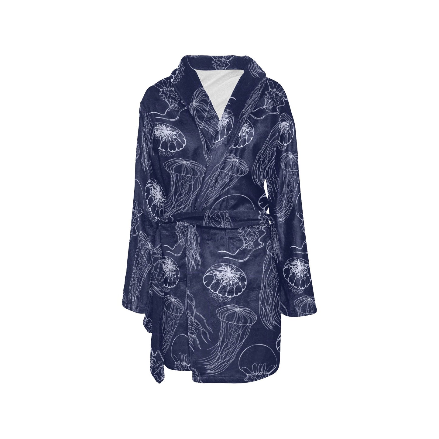 Jellyfish Pattern Print Design 05 Women's Fleece Robe