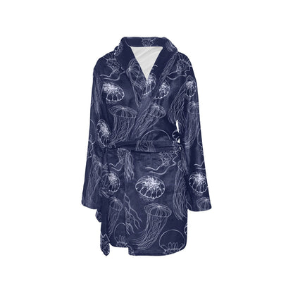 Jellyfish Pattern Print Design 05 Women's Fleece Robe