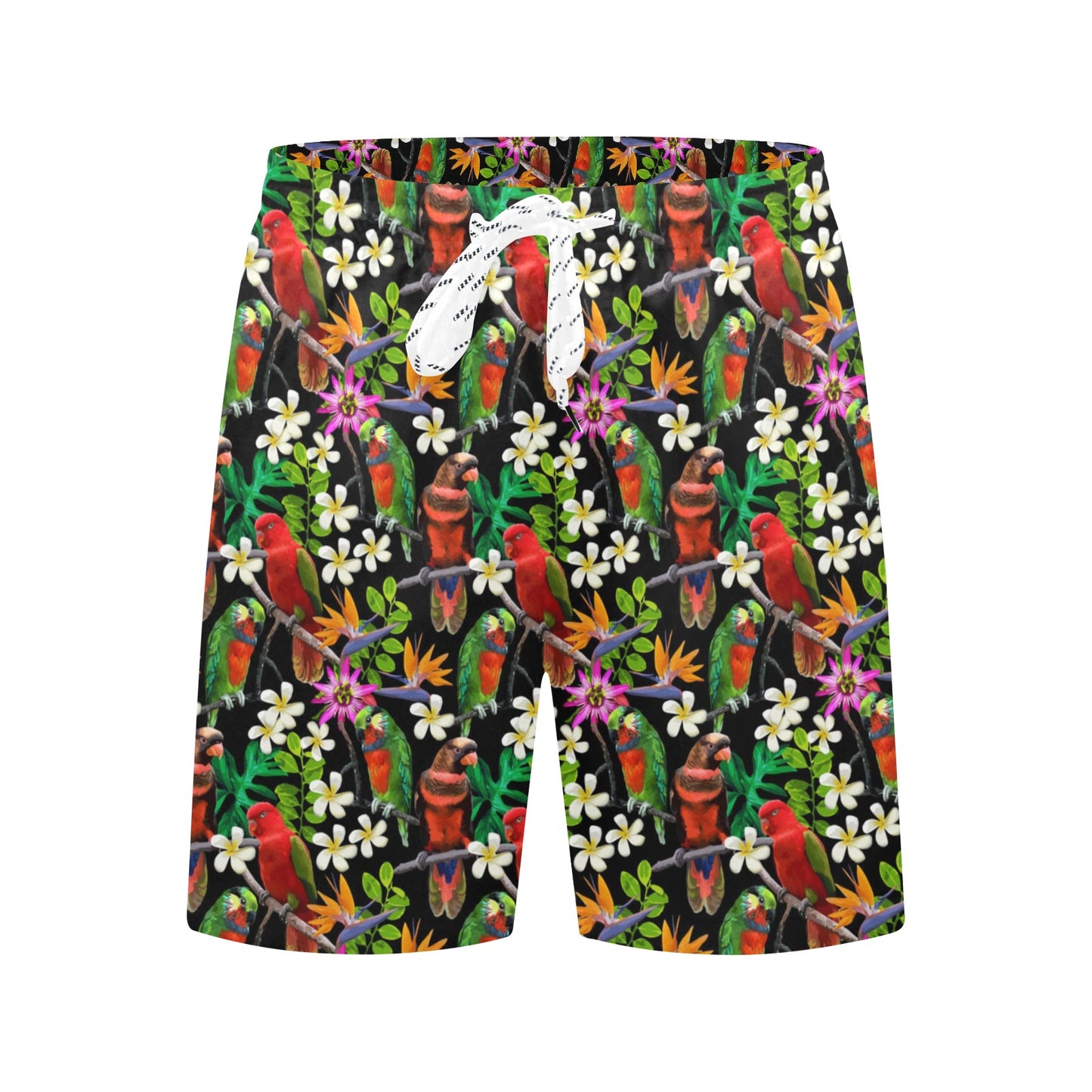Parrot Design Print Men's Swim Trunks Beach Shorts