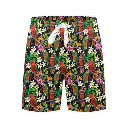 Parrot Design Print Men's Swim Trunks Beach Shorts