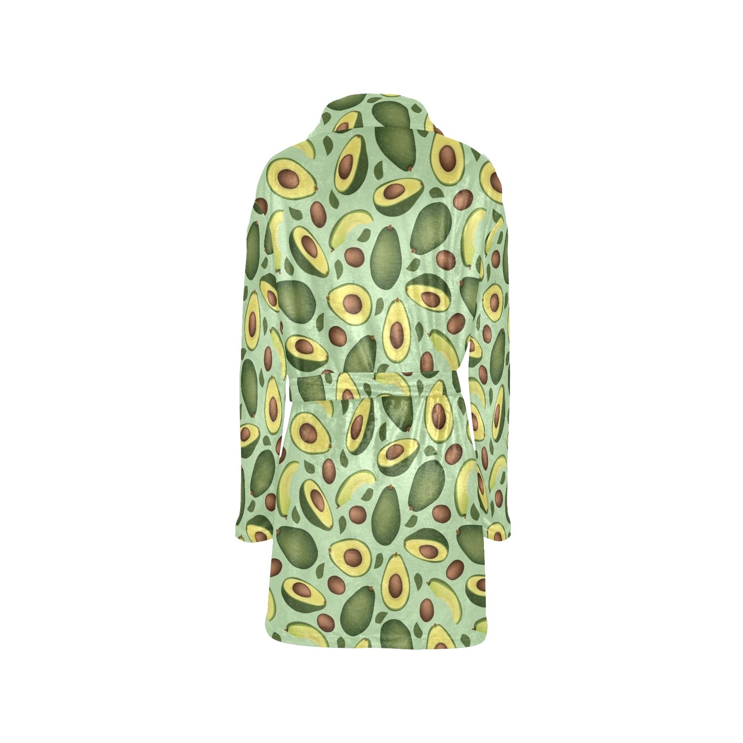 Avocado Pattern Print Design AC01 Women's Fleece Robe