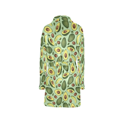 Avocado Pattern Print Design AC01 Women's Fleece Robe