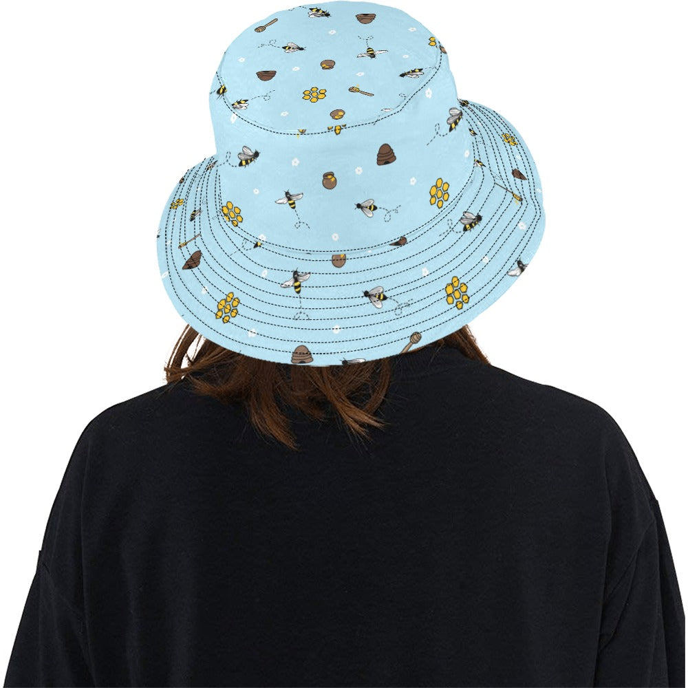 Honey Bee Print Design LKS307 Unisex Bucket Hat