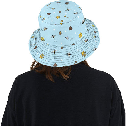 Honey Bee Print Design LKS307 Unisex Bucket Hat
