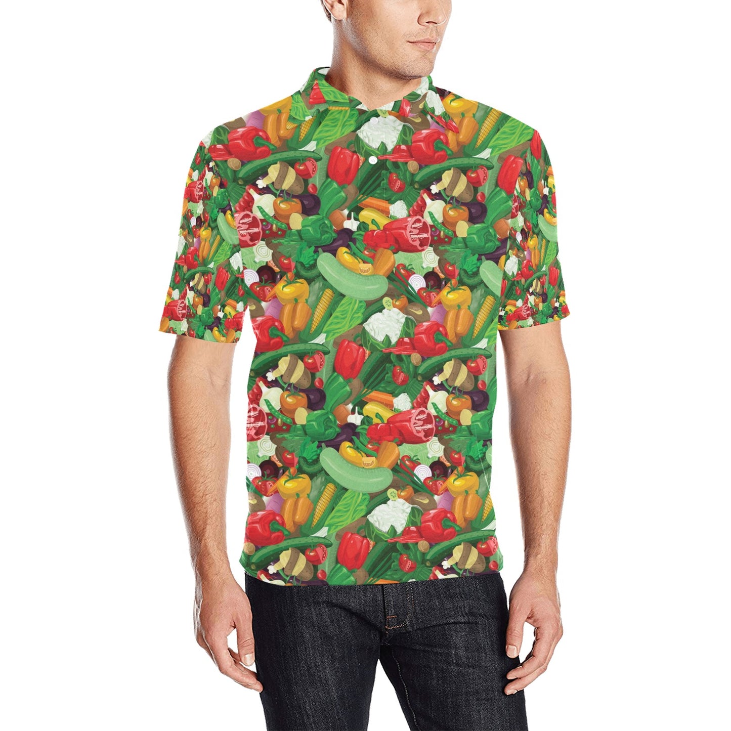 Salad Mix Vegetableprint Design LKS301 Men Polo Shirt