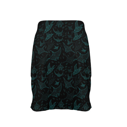 Manta Ray Print Design LKS402 17" Golf & Pickleball Skort with Pockets