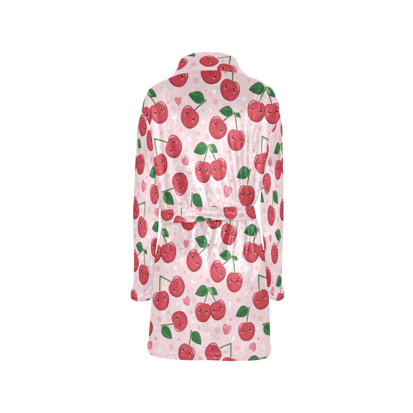 Cherry Pattern Print Design CH02 Women's Fleece Robe