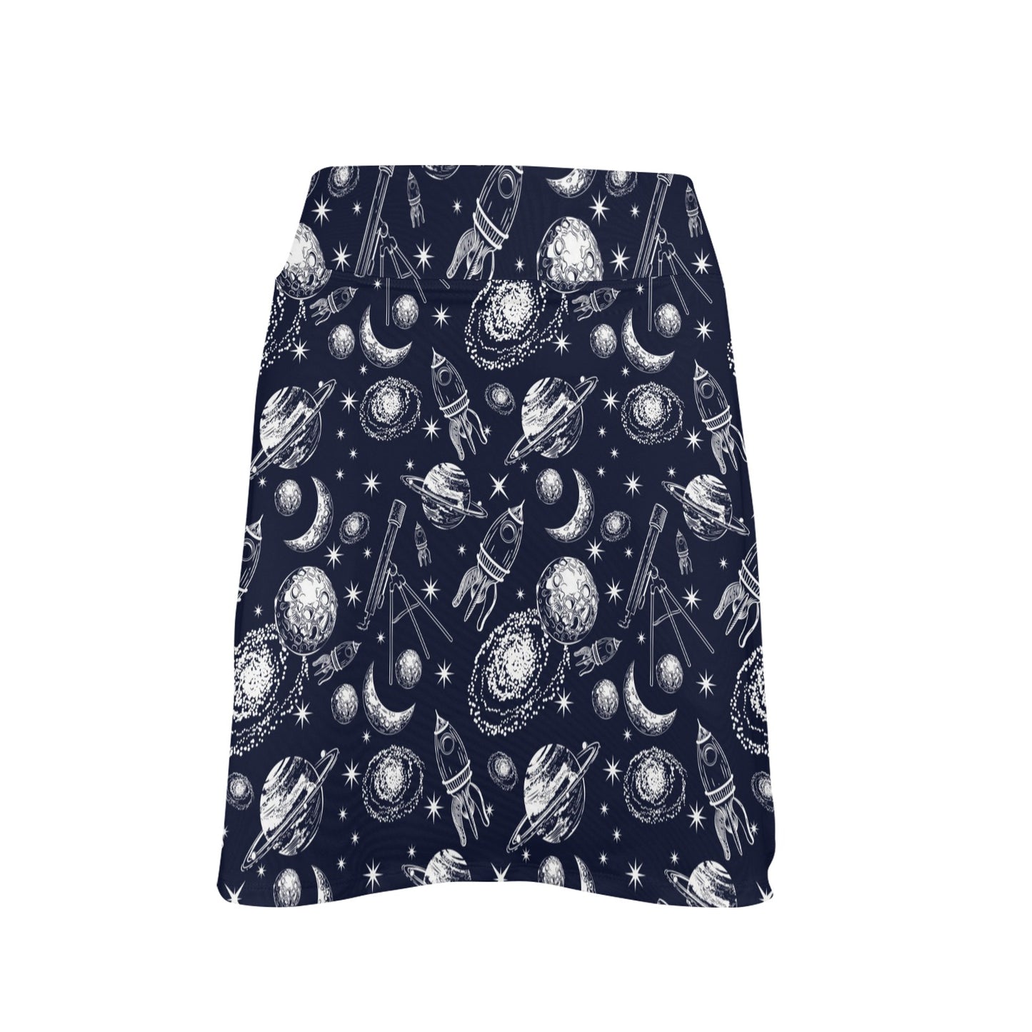 Space Rocket Print Design LKS301 17" Golf & Pickleball Skort with Pockets