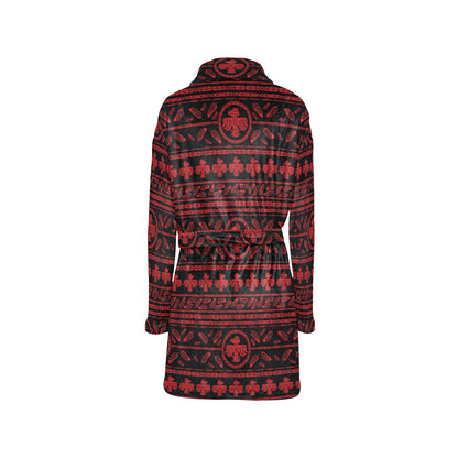 Native American Eagle Themed Print Women's Fleece Robe