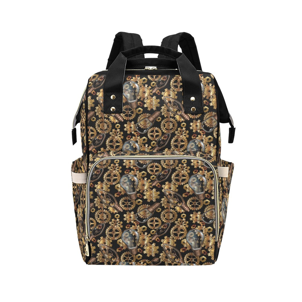 Steampunk Lightbulb Print Design LKS304 Diaper Bag Backpack