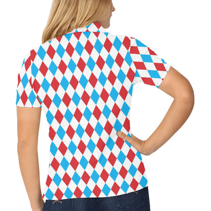 Harlequin Print Design LKS402 Women's Polo Shirt