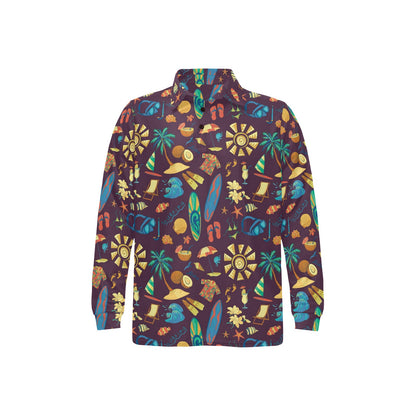 Aloha Hawaii Pattern Print Design 01 Long Sleeve Polo Shirt For Men's