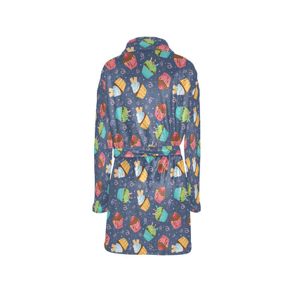 Cupcake Pattern Print Design 02 Women's Fleece Robe