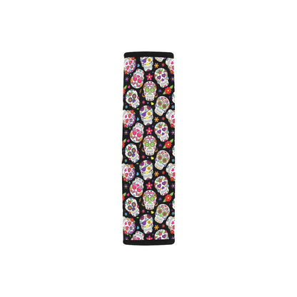 Sugar Skull Print Design LKS302 Car Seat Belt Cover