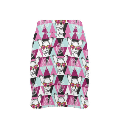 Chihuahua Cute Triangle Pattern 17" Golf & Pickleball Skort with Pockets