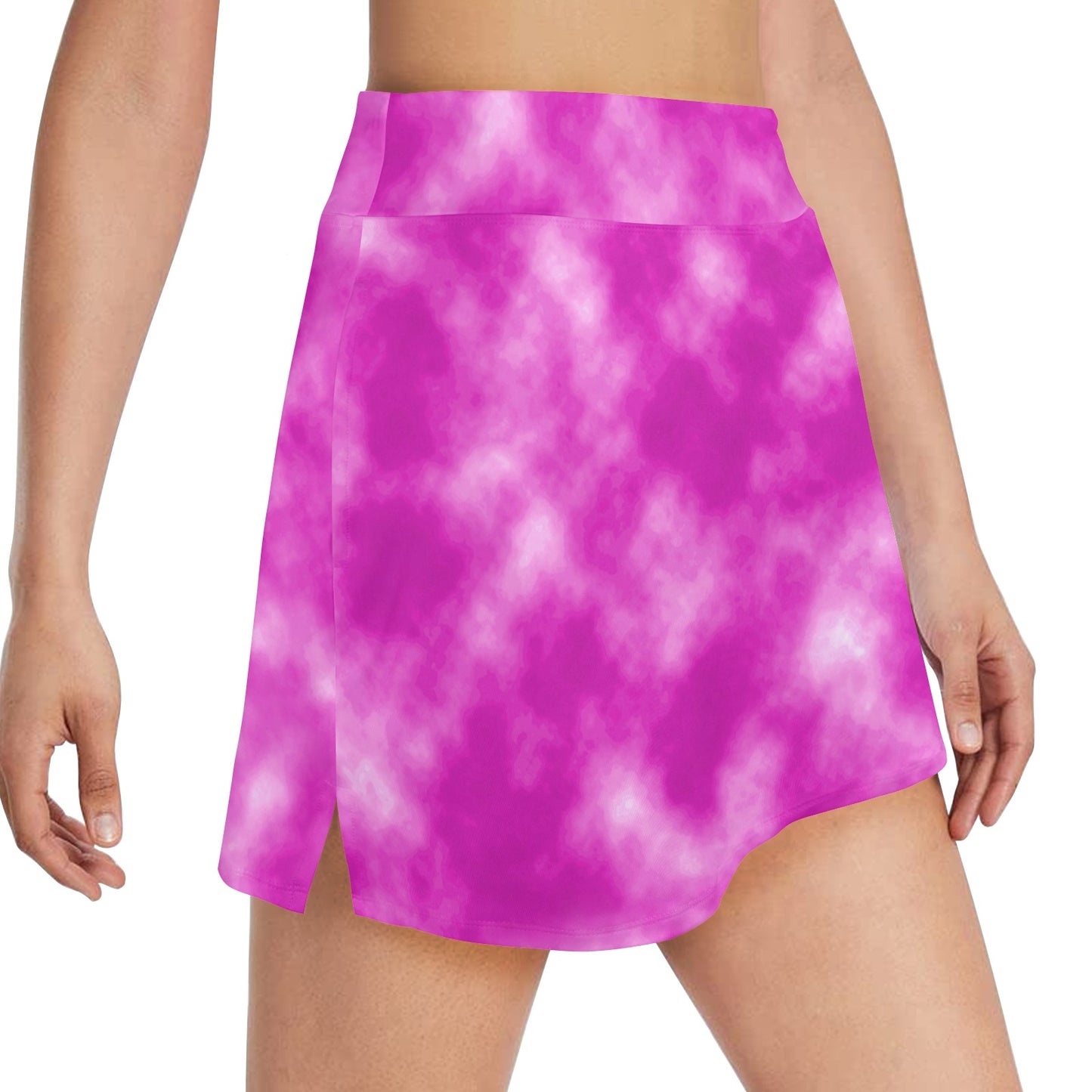 Tie Dye Pink Design Print 17" Golf & Pickleball Skort with Pockets