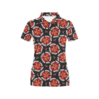 Carnations Pattern Print Design CN03 Women's Polo Shirt