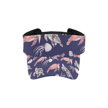 Sea Turtle With Jelly Fish Print Design LKS301 Unisex Sun Visor