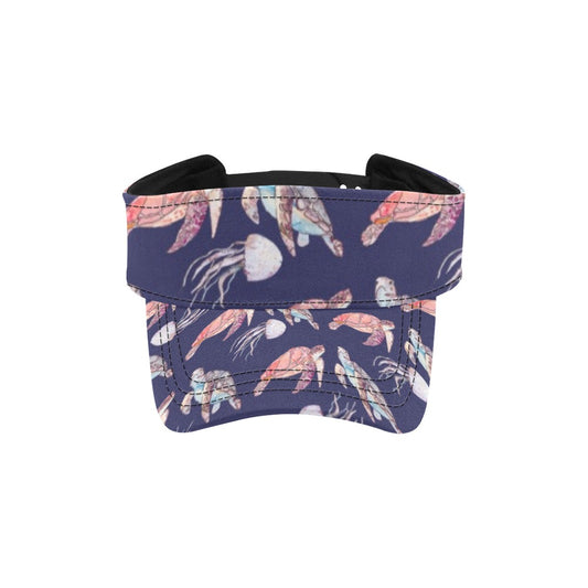 Sea Turtle With Jelly Fish Print Design LKS301 Unisex Sun Visor