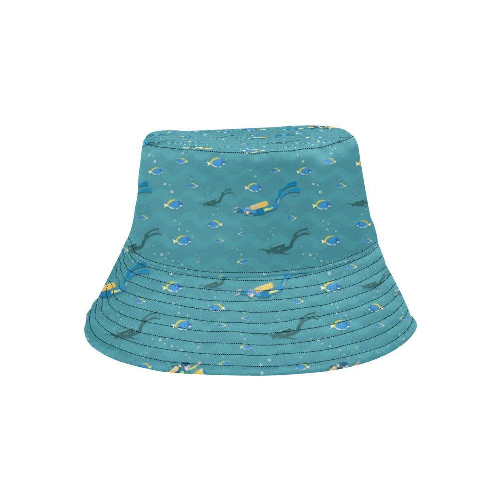 Scuba Driving Pattern Print Design LKS306 Unisex Bucket Hat