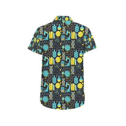 Science Print Design LKS301 Men Short Sleeve Button Up Shirt