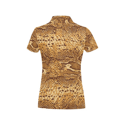 Python Brown Pattern Print Design A03 Women's Polo Shirt