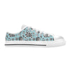 Seashell Beach Print Design LKS302 Women's White Low Top Shoes