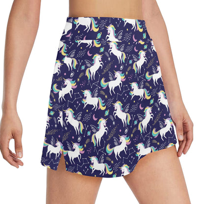 Unicorn Print Design LKS305 17" Golf & Pickleball Skort with Pockets