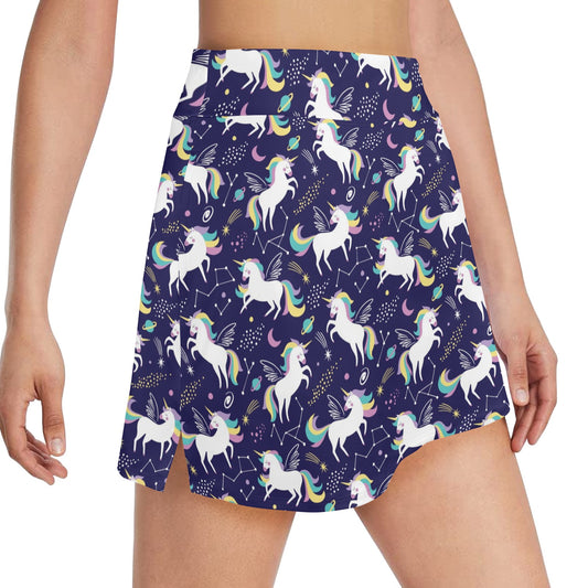 Unicorn Print Design LKS305 17" Golf & Pickleball Skort with Pockets
