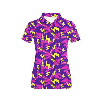 Lipstick Pattern Print Design LT04 Women's Polo Shirt