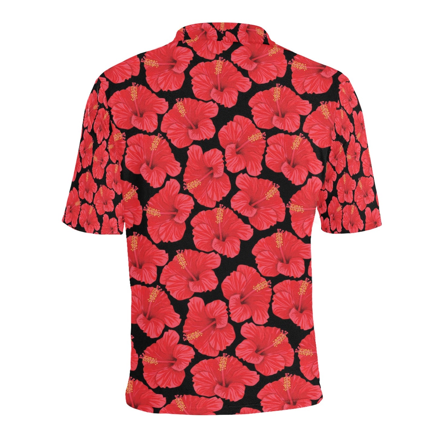 Hibiscus Red Pattern Print Design LKS306 Men Polo Shirt