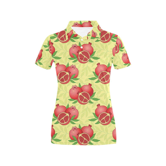 Pomegranate Pattern Print Design PG07 Women's Polo Shirt