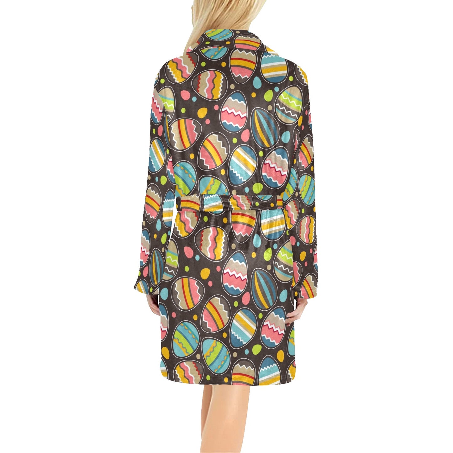 Easter Eggs Pattern Print Design RB03 Women's Fleece Robe