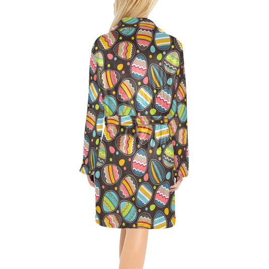 Easter Eggs Pattern Print Design RB03 Women's Fleece Robe