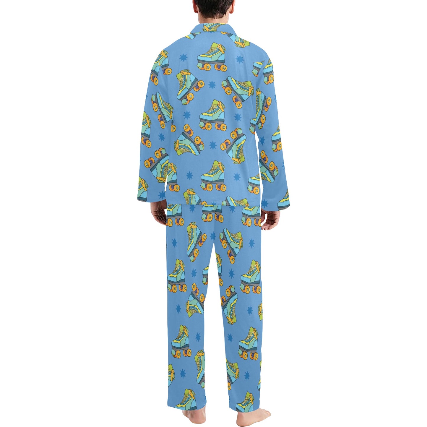 Roller skate Pattern Print Design A04 Men's Long Pajama Set