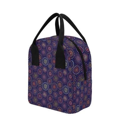 Firework Flower Style Print Design LKS302 Insulated Lunch Bag