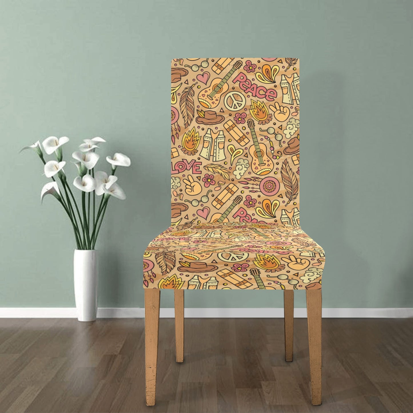Hippie Print Design LKS305 Dining Chair Slipcover