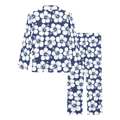 Hibiscus Pattern Print Design HB013 Women's Long Pajama Set