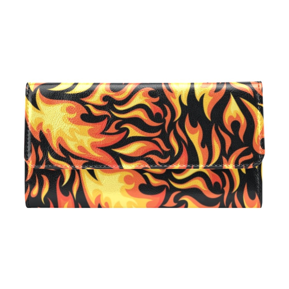 Flame Fire Design Pattern Women's Trifold Wallet