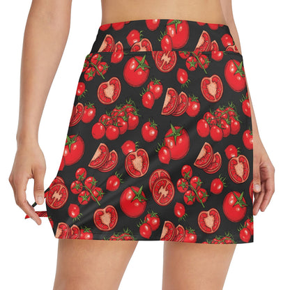 Tomato Print Design LKS303 17" Golf & Pickleball Skort with Pockets