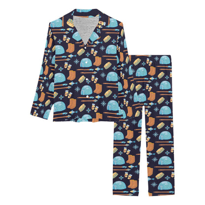 Eskimo Pattern Print Design 02 Women's Long Pajama Set