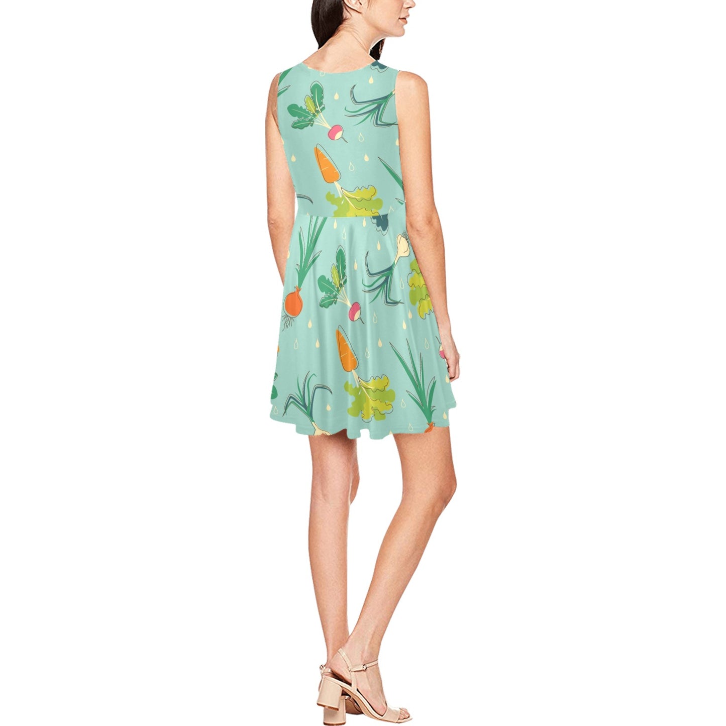 Radish Pattern Print Design A01 Sleeveless Dress