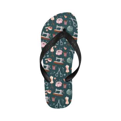 Sewing Equipment Print Design LKS307 Flip Flops
