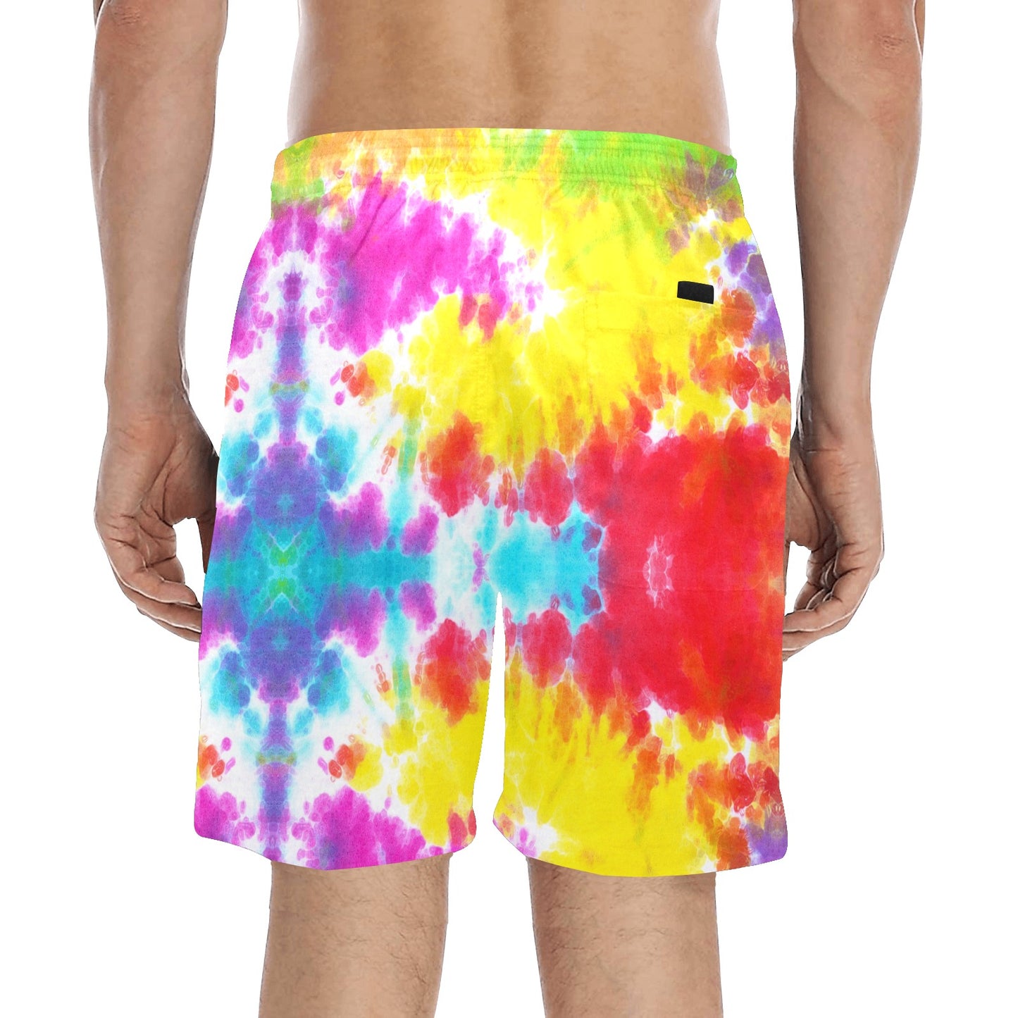Tie Dye Rainbow Themed Print Men's Swim Trunks Beach Shorts