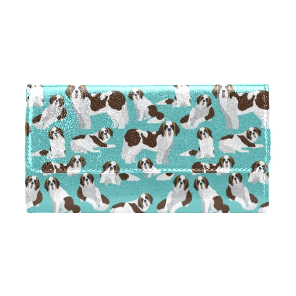 St Bernards Print Design LKS302 Women's Trifold Wallet